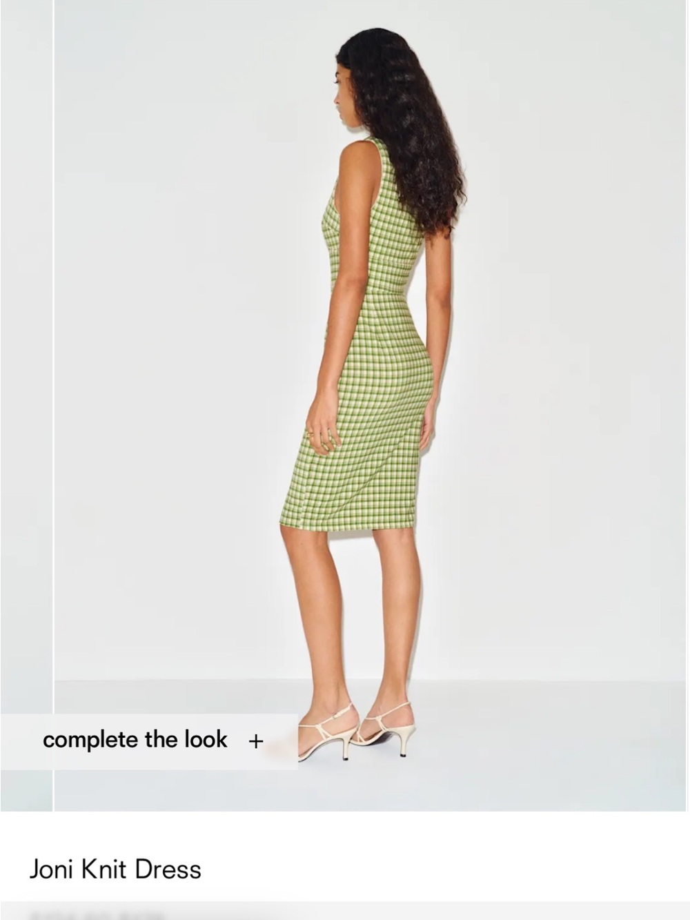 Reformation Green Gingham Midi Dress - Picture 4 of 6